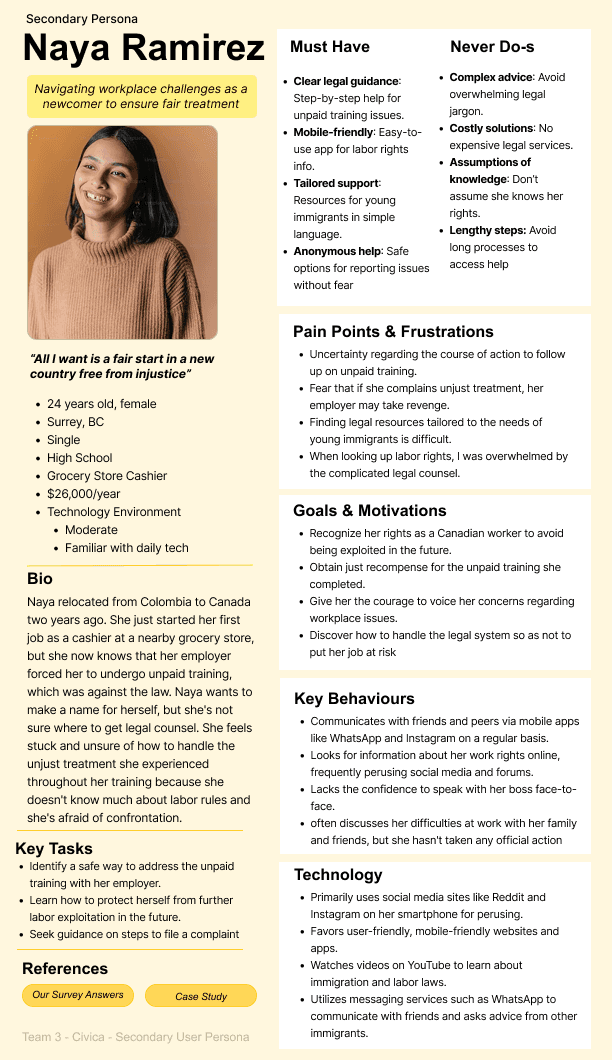 secondary user persona
