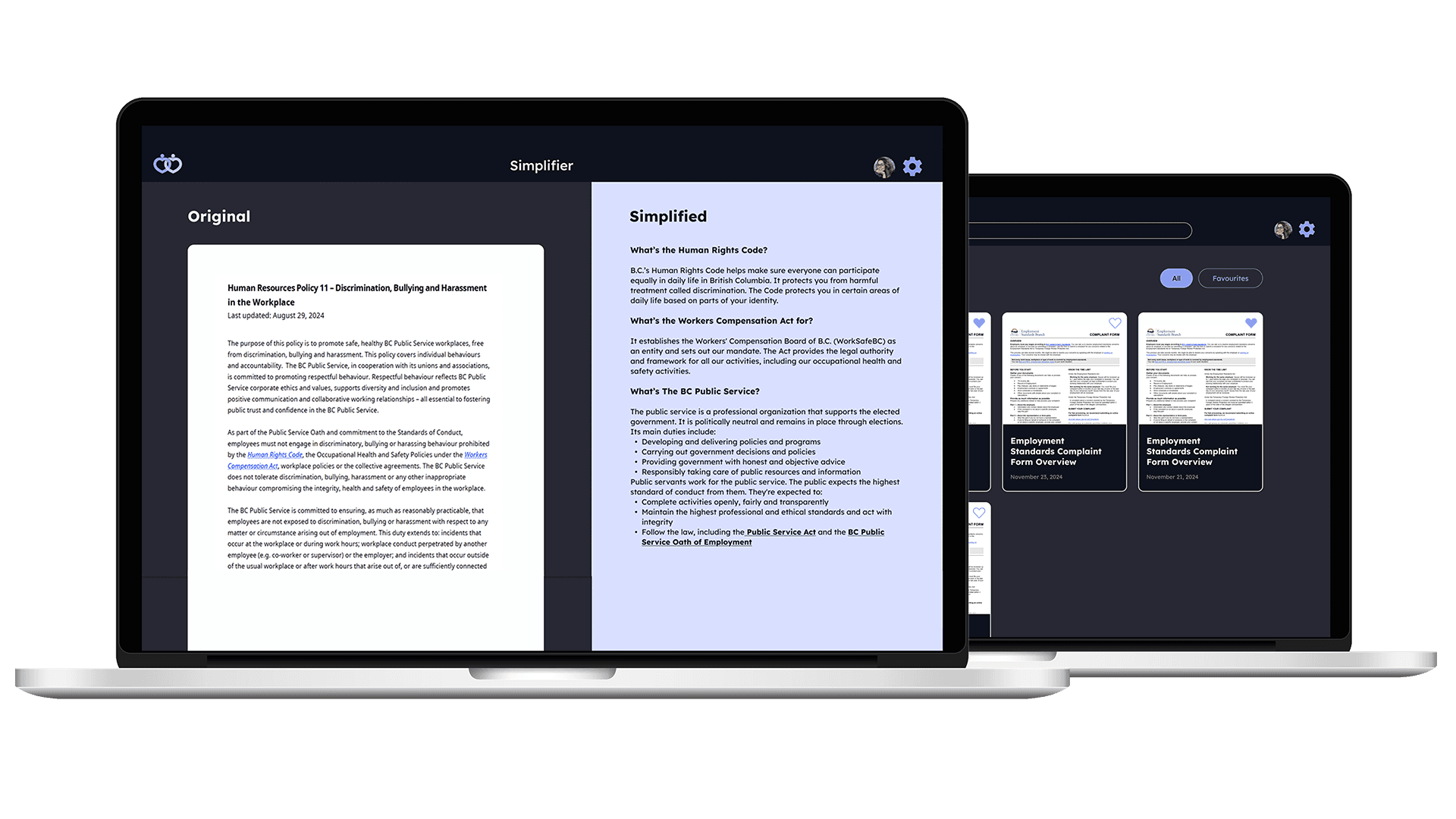 web supplement mockup