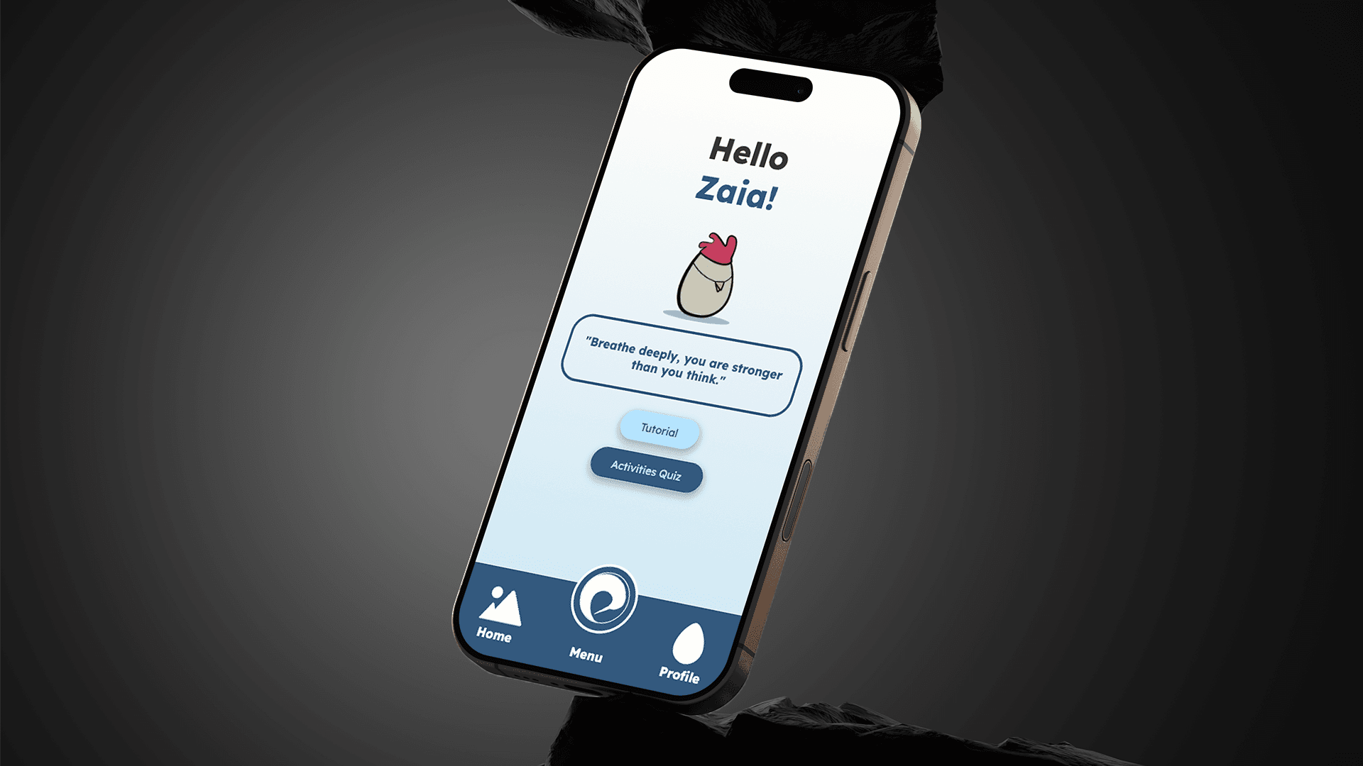 Tranquillity Cranes iphone mockup for home page